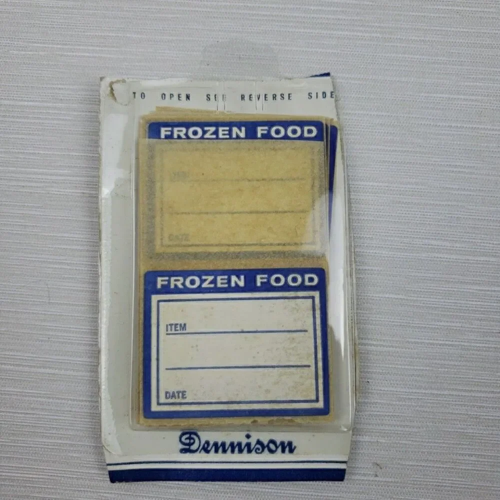 Vintage Wood Recipe Box Dovetail Canister Spice Labels Frozen Stickers MCM